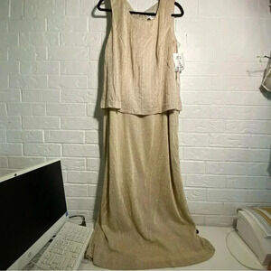 Karen Kwong Vintage Size 16W Shimmer Dress ONLY Champagne Color Formal